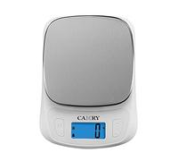 CAMRY Balance de Cuisine Numérique Ultra Mince Poids lb/oz/ml/g/lb Mini Balance Électronique Professionnelle Haute Précision 1g pour Voyage Camping Café Faire des Repas-Blanc/Acier Inoxydable