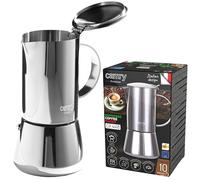 CAMRY - Cafetière à expresso classique en acier inoxydable 500 ml - Cafetière à induction pour tous les types de plaques de cuisson - Prépare 10 tasses d'expresso - Poignée isolée thermique - Pour le