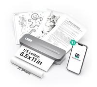 CamScanner P1 Pro Imprimante thermique sans encre, imprimante Bluetooth portable format lettre US avec 1 rouleau de papier, pour iPhone, Android, ordinateur à domicile, bureau
