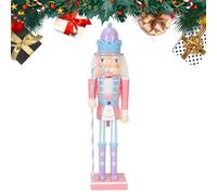 Camscker en forme de noix de soldat de bonbons - Décoration de marionnettes de Noël de 25 cm - Figurines en bois peintes à la main pour décoration d'étagères de Noël