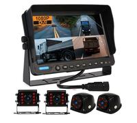 CAMSLEAD Mini système de caméra de recul avec DVR - Moniteur HD Quad Split de 9 pouces, 4 caméras de vision nocturne 1080p IP69, design compact et discret pour caravane, remorque, camping-car, pick-up