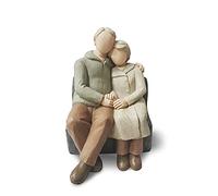 CAMSOON Figurine sculptée peinte à la main pour couple - Cadeau pour mari et femme - Figurine de mariage - Statue Happy 10th - 80th Anniversary pour elle et lui ensemble