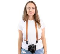 Camstrap - Sangle Appareil Photo et Jumelles Mains-Libres Ultra-Légère et Ajustable, Protection Optimale du Cou et du Dos, Universellement Adaptable (Terracotta)