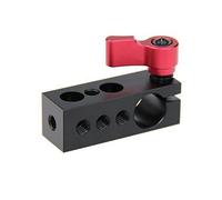 CAMVATE 15mm Rod Clamp Holder w/ 1/4" Thread for DSLR Rig Rail Support Magic Arm Monitor (Red)