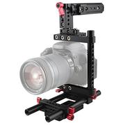Camvate Caméra Cage Rig Poignée supérieure Plaque de Fixation pour trépied pour Canon Nikon Sony Panasonnic (Rouge), Rouge