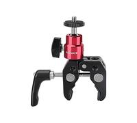 CAMVATE Pince de serrage universelle super crabe avec bouton à vis renforcé + support à tête sphérique réglable 0,6 cm - 50,8 cm (rouge)