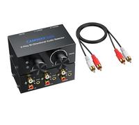 CAMWAY 1X2/2X1 Audio Switch Commutateur Audio Bi-Directionnel 3.5mm & RCA, pour PC, Smartphone, Amplificateur, Écouteurs, et Haut-Parleurs