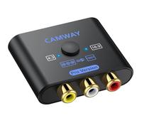 CAMWAY Convertisseur AV vers HDMI - Adaptateur RCA/Composite vers HDMI 1080P 60Hz - Switch 4:3/16:9 - Compatible Wii, PS2, PS1, N64, DVD - Plug & Play - Améliore la Qualité d'Image - PAL/NTSC