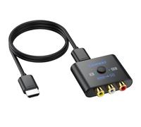 CAMWAY Convertisseur AV vers HDMI avec Câble 50cm Adaptateur RCA vers HDMI 1080P/720P (60Hz) pour PS1/PS2/Wii/N64 Commutateur 4:3/16:9 Exclusif Plug & Play Compatible Téléviseurs/Moniteurs