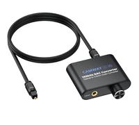 CAMWAY Convertisseur DAC Optique Toslink vers 3.5mm avec Volume Réglable SPDIF vers Analogique 192kHz/24bit Adaptateur Audio Haute Qualité pour TV,Home Cinéma,PS5 Amplificateur Intégré