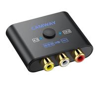 CAMWAY Convertisseur RCA vers HDMI, adaptateur AV vers HDMI 16:9/4:3 1080p Composite RCA Vidéo Audio Adaptateur AV Prise en charge PAL/NTSC pour Wii/PS1/PS2/N64/Xbox/DVD/VCR