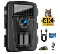 CamZeste Caméra de Chasse, 60MP 4K Caméra Chasse avec Détecteur de Mouvement Vision Nocturne, 940nm IR LED No Glow Invisible, Temps de Déclenchement 0,1s, Étanchéité IP66, avec Carte SD 32GB
