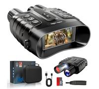 CamZeste Jumelle Vision Nocturne 4K 48MP, 10 000 mAh Rechargeable, f/1.4 Grande Ouverture Jumelles Infrarouge, Portée de Vision 600M, 3" HD Écran, Zoom Numérique 8X avec Carte TF 32 Go