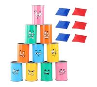 Can Bean Bag Toss Games - 10.2x7cm, Fund Face Kids Party Game avec des lumières LED pour le plaisir en plein air en intérieur, divertissement de vacances parmi interactive Challenge, jouet événementie