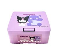 can do Kuromi One Push One Touch Coffret Boîte à maquillage avec couvercle ouvert 10,6 x 8,9 x 5,1 cm, multicolore, japonais, violet, rose, Petit étui