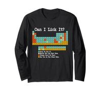 Can I Lick It Tee Tableau périodique Amusant de la Science des éléments Manche Longue