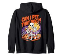 Can I Pet That Dog?! Funny Skeleton Halloween Bootleg Sweat à Capuche