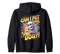 Can I Pet That Dog?! Funny Skeleton Halloween Bootleg Sweat à Capuche