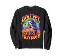 Can I Pet That Dog?! Funny Skeleton Halloween Bootleg Sweatshirt