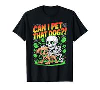 Can I Pet That Dog?! Funny Skeleton Halloween Bootleg T-Shirt