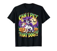 Can I Pet That Dog?! Funny Skeleton Halloween Bootleg T-Shirt