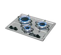 CAN Plaque Cuisson INOX à encastrer 3 Feux 470x360 mm