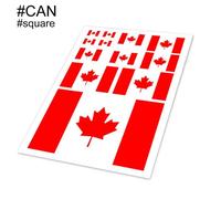 Can-Square1 Ensemble Drapeau National Voiture Autocollant Dessin Animé Autocollants Décalcomanie Pour Ordinateur Portable Fenêtre Mur Voiture Camion Moto