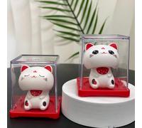 "Can This Love Be Translated" Chat porte-bonheur mini automatique à tête oscillante, même style, pour tableau de bord de voiture, bureau, maison et bureau, ornement cadeau de richesse Chat miniature à