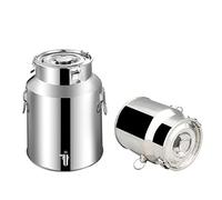 Can201 Baratte à lait en acier inoxydable de qualité alimentaire avec couvercle et robinet en silicone Parfait pour le lait, le vin, le thé, le jus et plus encore. Durable et étanche