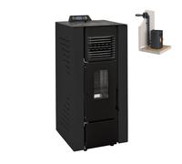 Canada 12 Kw Étanche- PACK POÊLE + CONDUIT VENTOUSE - noir
