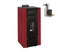 Canada 12 Kw Étanche- PACK POÊLE + CONDUIT VENTOUSE - rouge