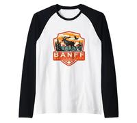Canada Banff National Park Amérique du Nord Moose Vintage Manche Raglan