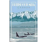 Canada British Columbias Vintage Rétro Mur Art Toile Affiche Art Imprimer Chambre Décoration Accueil Décoration Sans cadre 30x45cm