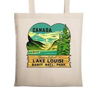 Canada Lake Louise Banff National Park Sac fourre-tout vintage en coton naturel écologique Beige