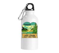 Canada, Lake Louise Banff National Park Vintage Travel Poster Tourist Water Bottle Blanc