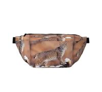 Canada Lynx Sac banane réglable pour homme et femme pour la course, la randonnée, l'escalade, la gym, le vélo d'appartement, etc., Noir , Taille unique