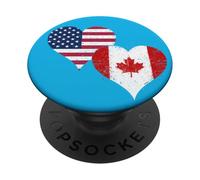 Canada USA Drapeau est Génial pour Fier Canadien Américain PopSockets PopGrip Adhésif