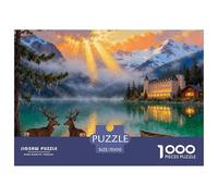 Canadian Banff Louise Lake Lever du Soleil Puzzle en Bois Imperméable DIY Puzzles De 1000 Pièces pour Adultes Cadeaux Défi Et Casse-tête Jeux Éducatifs