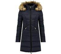 Canadian Peak Akapeak Lady - Parka Longue Epaisse Chaude Femme Automne Hiver - Manteau Fin Capuche Fausse Fourure - Blouson Coupe Vent - Doudoune Elegante Femmes (Marine M)