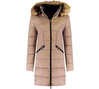 Canadian Peak Akapeak Lady - Parka Longue Epaisse Chaude Femme Automne Hiver - Manteau Fin Capuche Fausse Fourure - Blouson Coupe Vent - Doudoune Elegante Femmes (Taupe L)