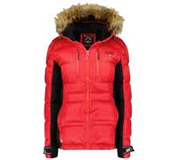 Canadian Peak Bersileak Lady - Parka Longue Epaisse Chaude Femme Automne Hiver - Manteau Fin Capuche Fausse Fourure - Blouson Coupe Vent - Doudoune Elegante Femmes (Rouge L)