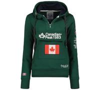 Canadian Peak Gyrelle Lady - Sweat Femme Zip Capuche Poches - Sweatshirt Pull Manches Longues Chaud Hoodie Veste - Femmes Printemps Ete Automne Hiver (Vert Fonce L)