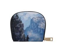 Canadian Smokey Mountain Cliff - Porte-monnaie pour homme et femme en cuir mignon avec fermeture éclair, porte-monnaie, blanc, taille unique
