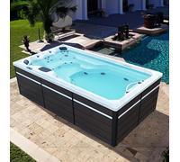 CANADIAN SPA CO. 2025 St Lawrence Spa de nage extérieur résistant à l'hiver, 4 mètres, 5 Personnes, Spa de nage avec éclairage LED, Haut-parleurs et Couverture Isolante