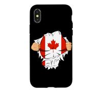 Canadian Superhero Canada Flag Patriot Gift Coque pour iPhone X/XS