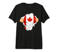 Canadian Superhero Canada Flag Patriot Gift T-Shirt Haut de Gamme
