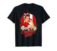 Canadienne Fille Drapeau Canada Femme T-Shirt Graphique avec Valeur