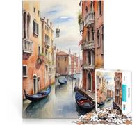 Canal à Venise Italie Puzzles pour Adultes de 1000 pièces Jouets à Faire soi-même Renforcer l'amour Entre Les Couples 38x26cm