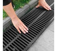 Canal amovible pour patios et déco, 30 x 2 cm, gouttière d'eau d'extérieur découpable, parfaite pour les porches et les cours