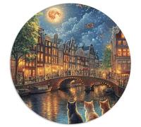 Canal Amsterdam 1000 Piece Jigsaw Puzzle for Adults Educhational Games Stress Relief Puzzle Cultivate The Spirit of Teamwork for Adults and Kids, Age 12 Years Up 1000pcs (67.5x67.5cm)